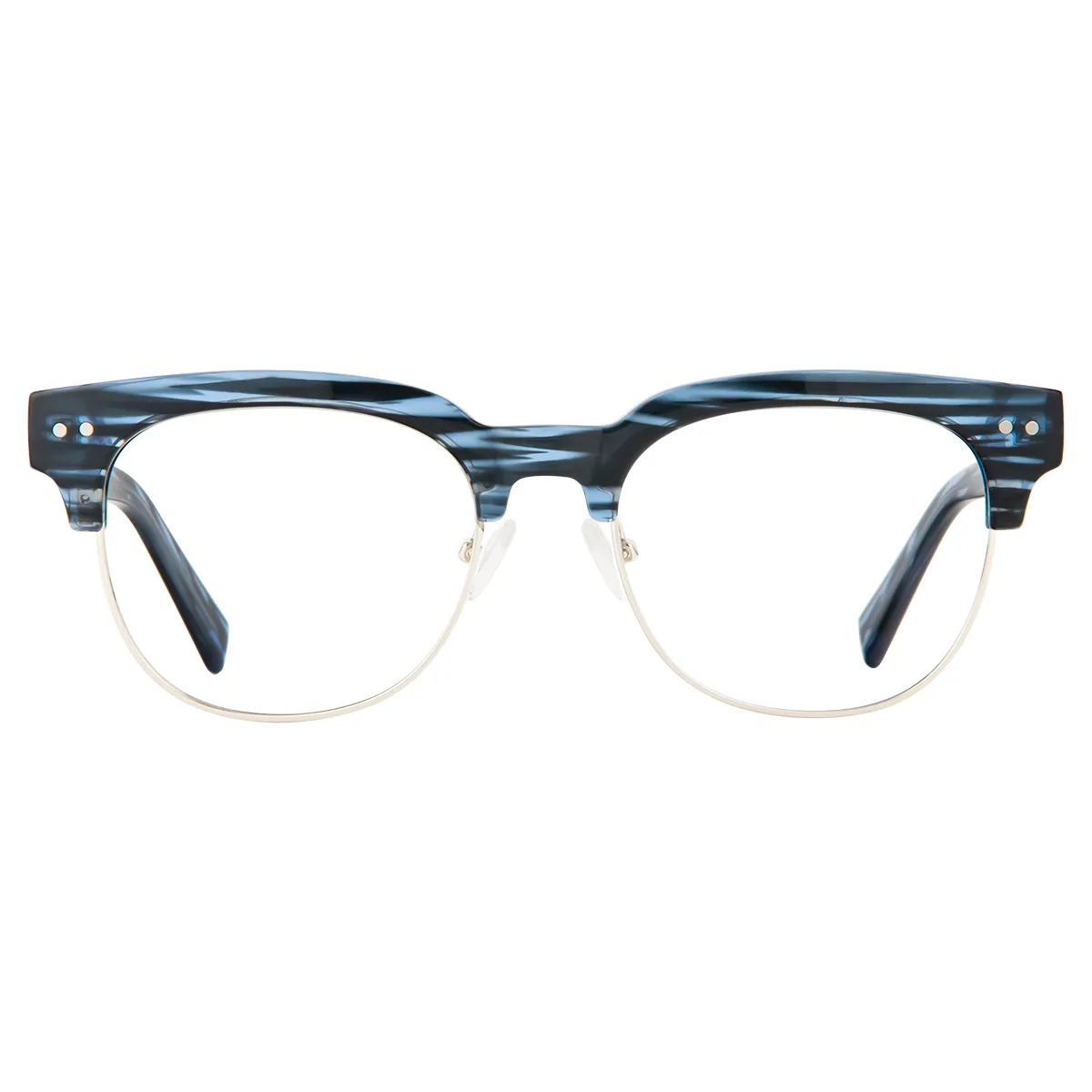 Browline Blue/Sliver Eyeglasses