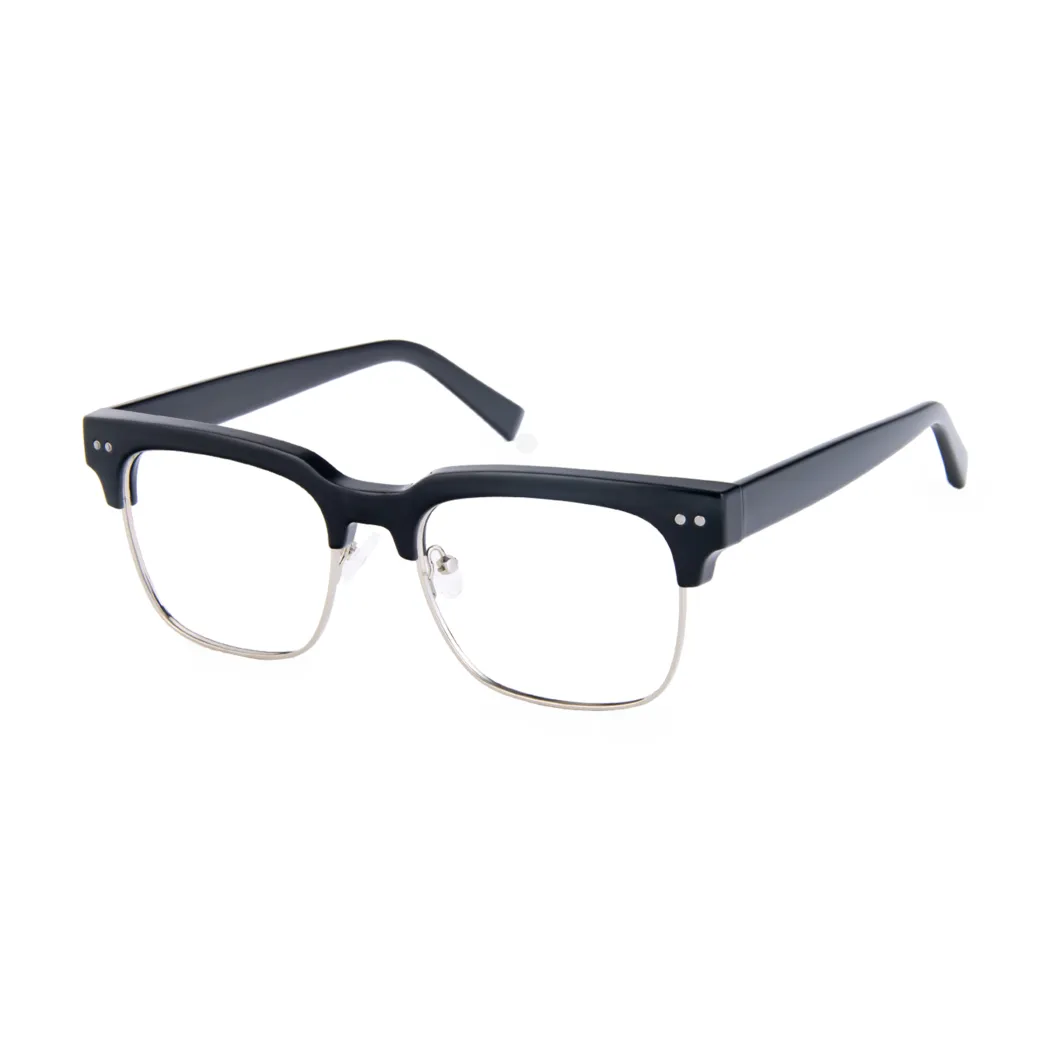 Browline Black Silver Eyeglasses