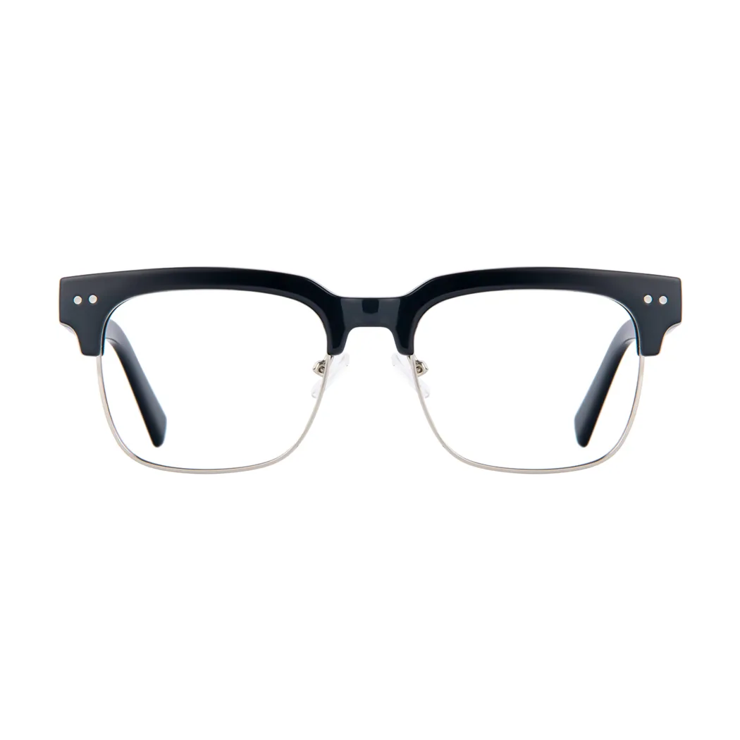Browline Black Silver Eyeglasses