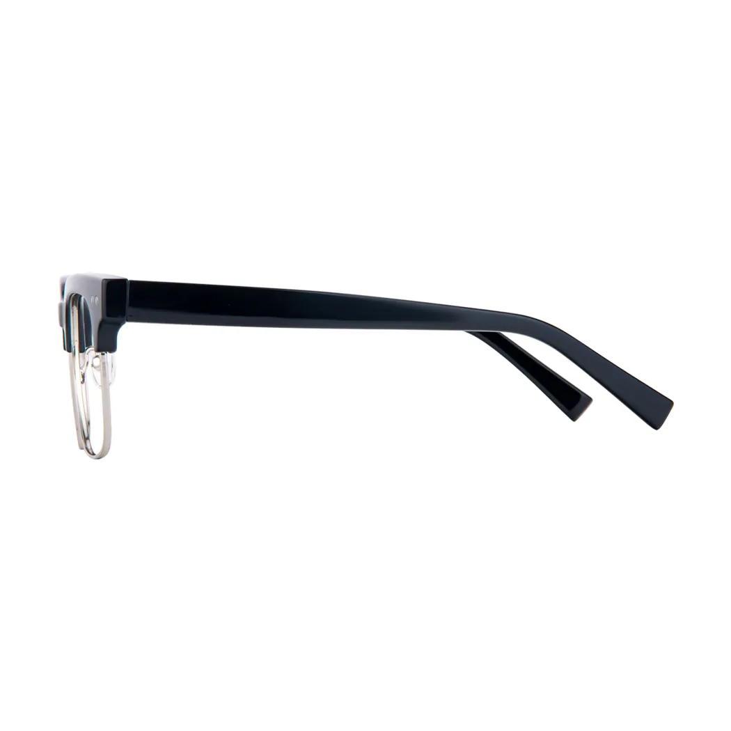 Browline Black Silver Eyeglasses