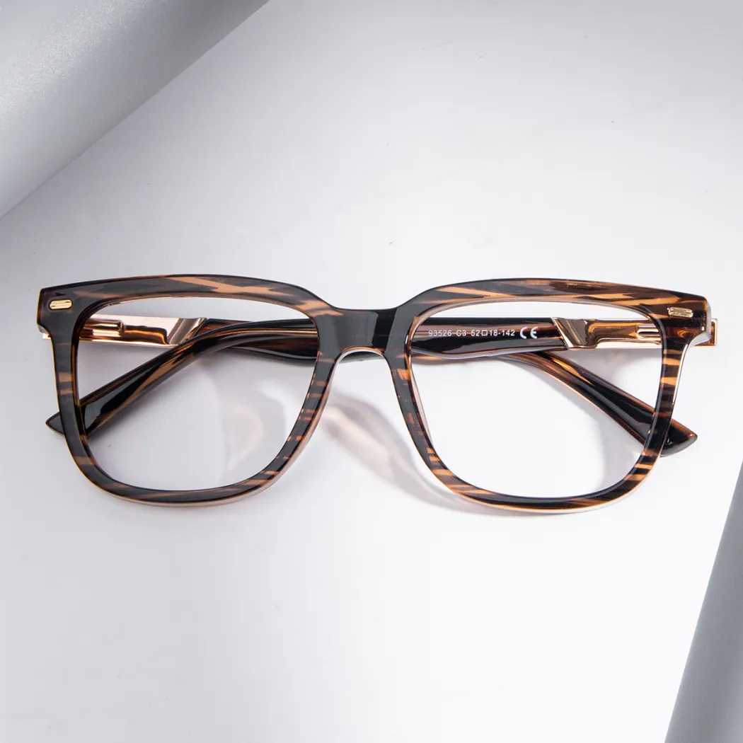 Square Striped Eyeglasses