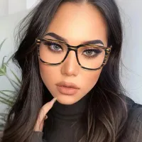 Square Striped Eyeglasses
