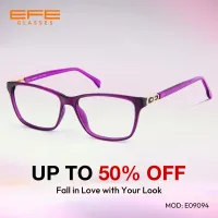 Rectangle Purple Eyeglasses