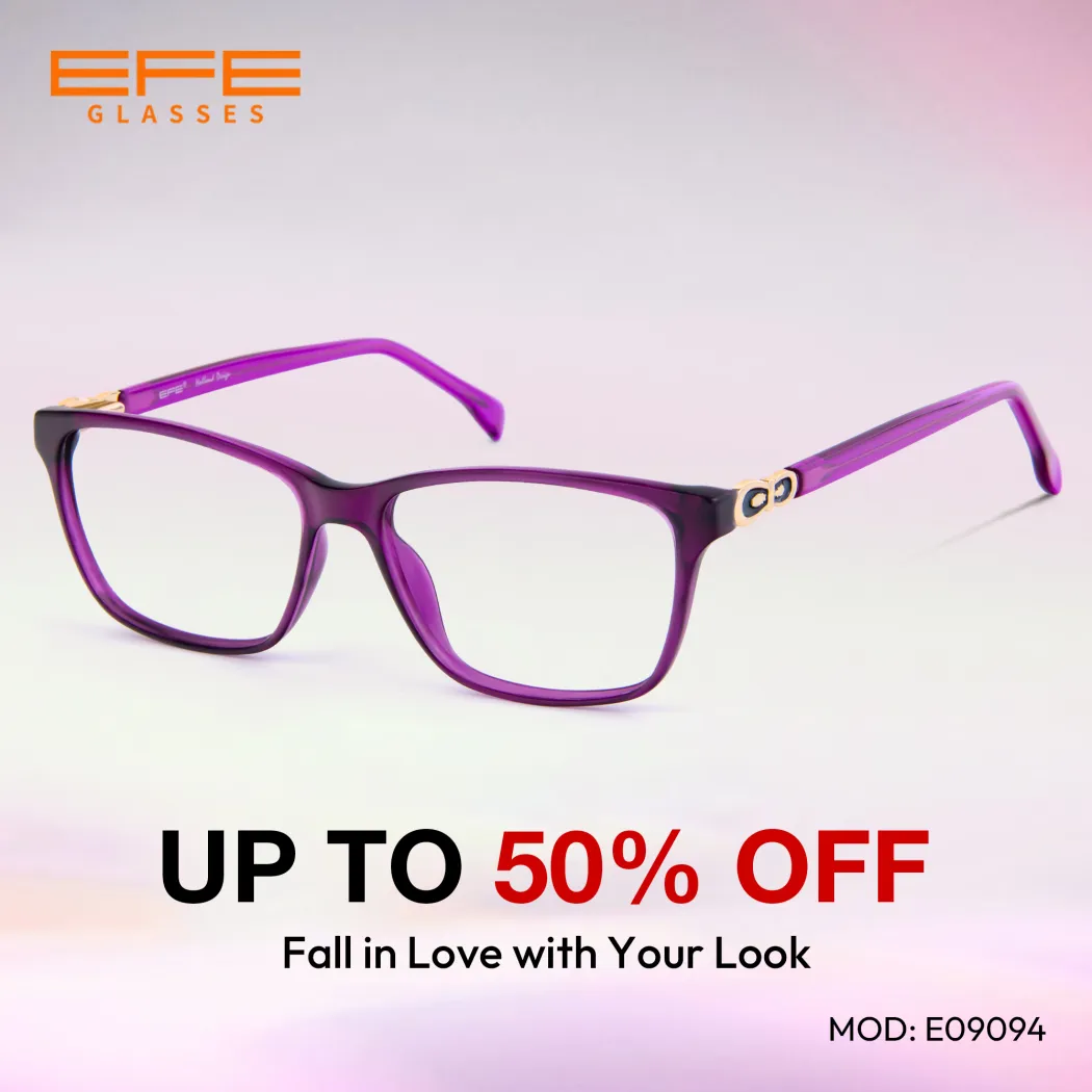 Rectangle Purple Eyeglasses