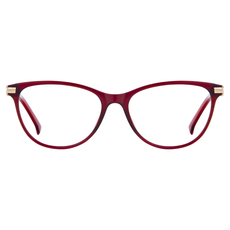 Cat-eye Transparent Red Eyeglasses