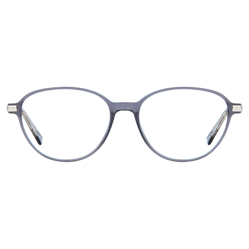 Round Transparent Gray Eyeglasses