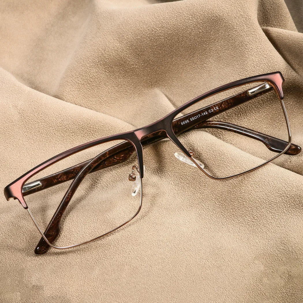 Rectangle Brown Eyeglasses
