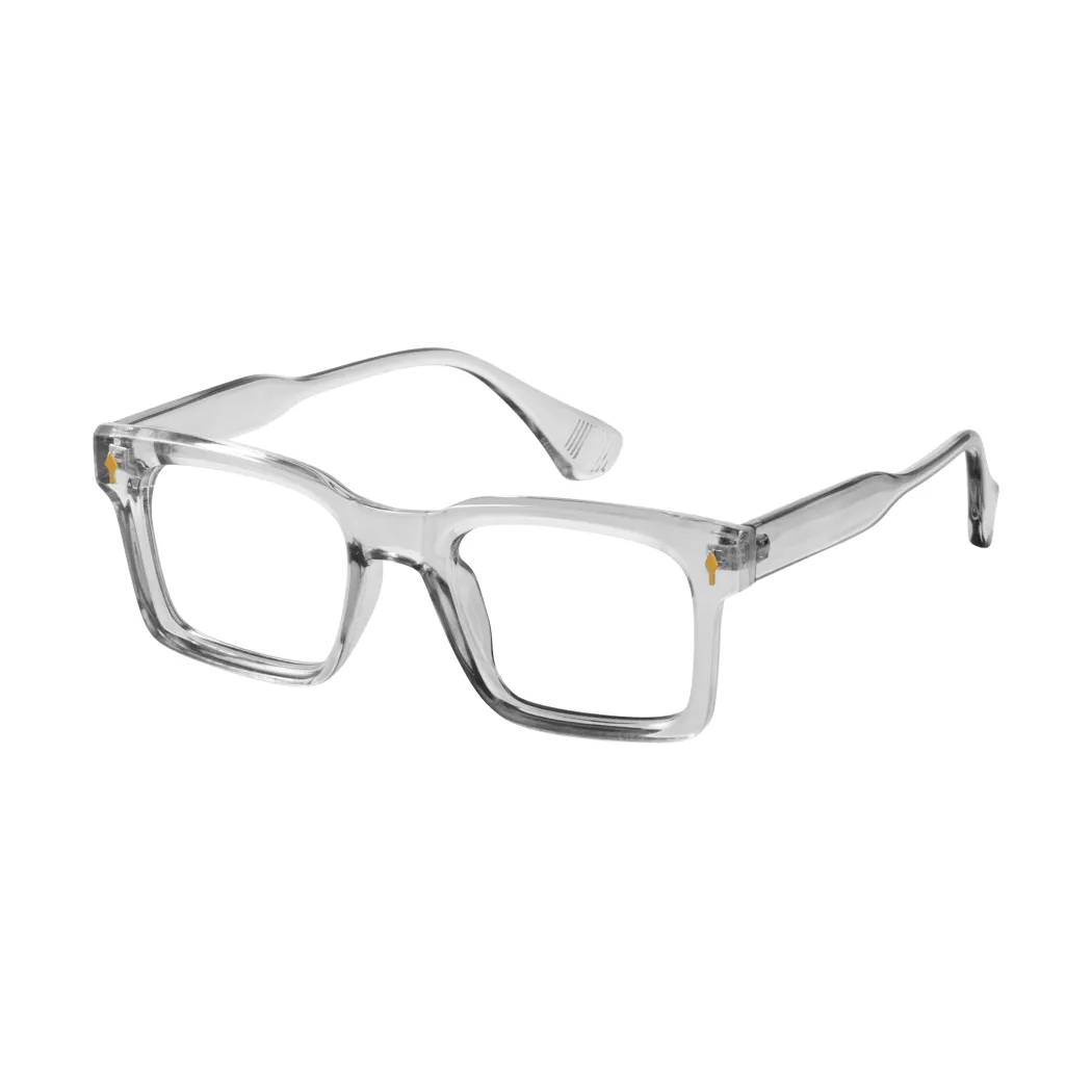 Square Transparent Gray Eyeglasses