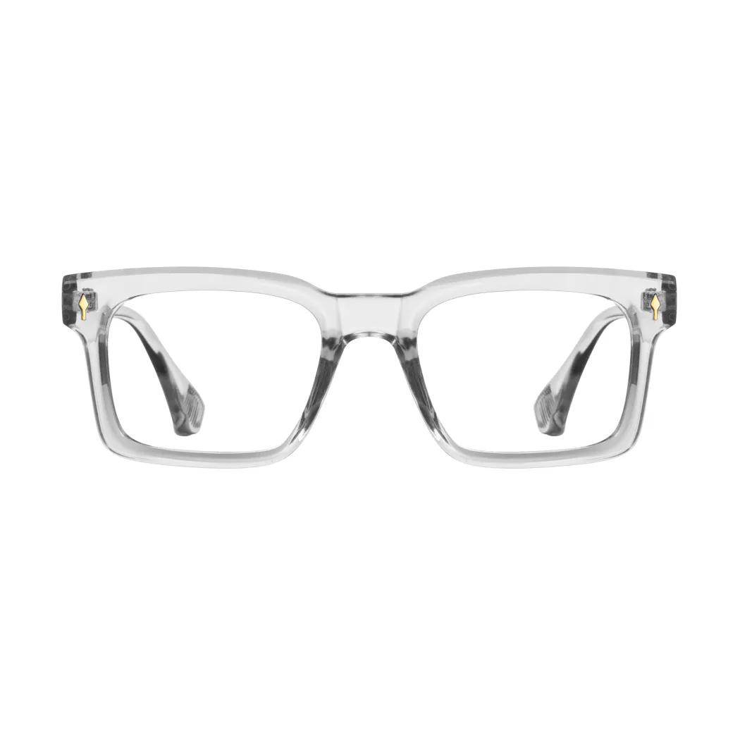 Square Transparent Gray Eyeglasses