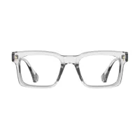 Square Transparent Gray Eyeglasses