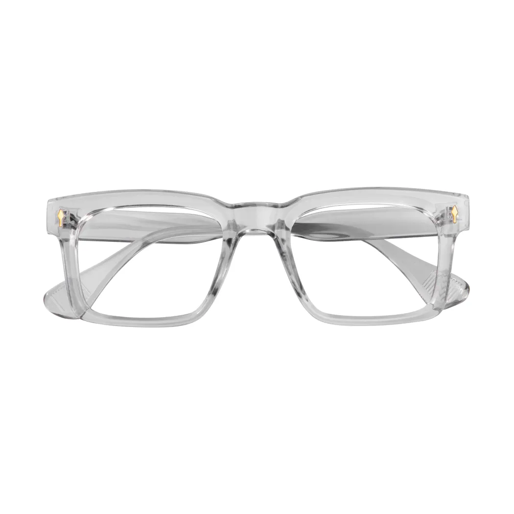 Square Transparent Gray Eyeglasses
