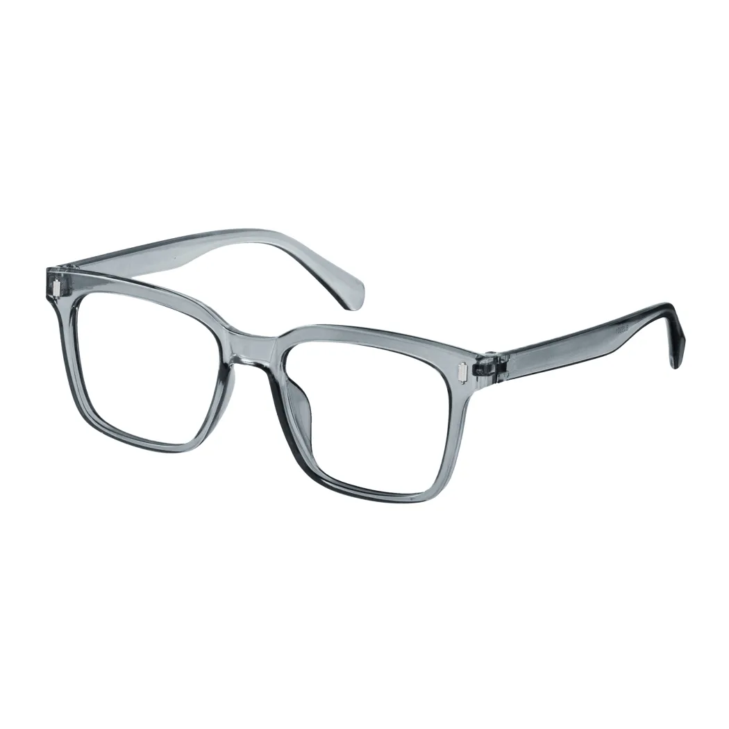 Square Transparent Gray Eyeglasses