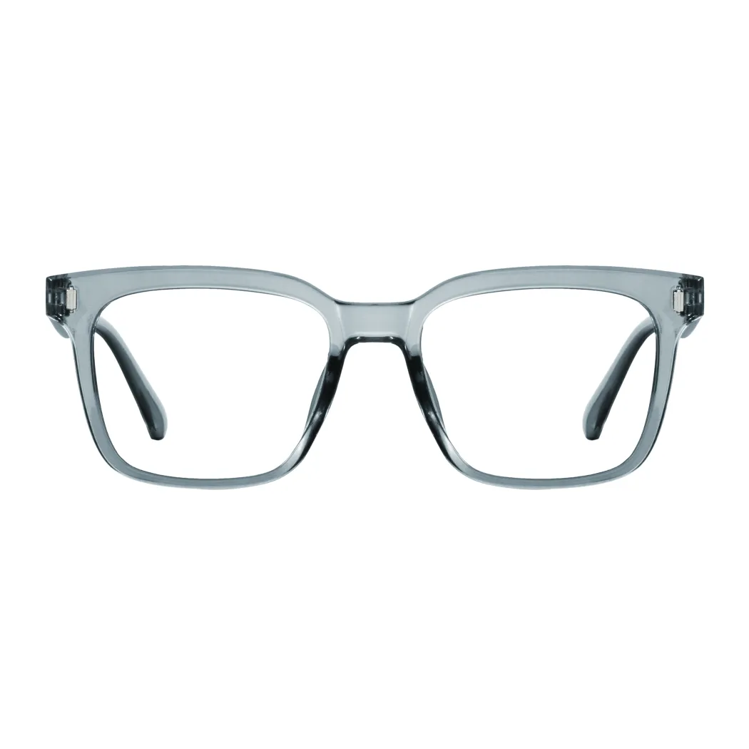 Square Transparent Gray Eyeglasses