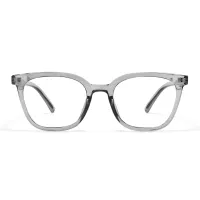 Square Transparent Gray Eyeglasses