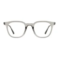 Square Transparent Gray Eyeglasses