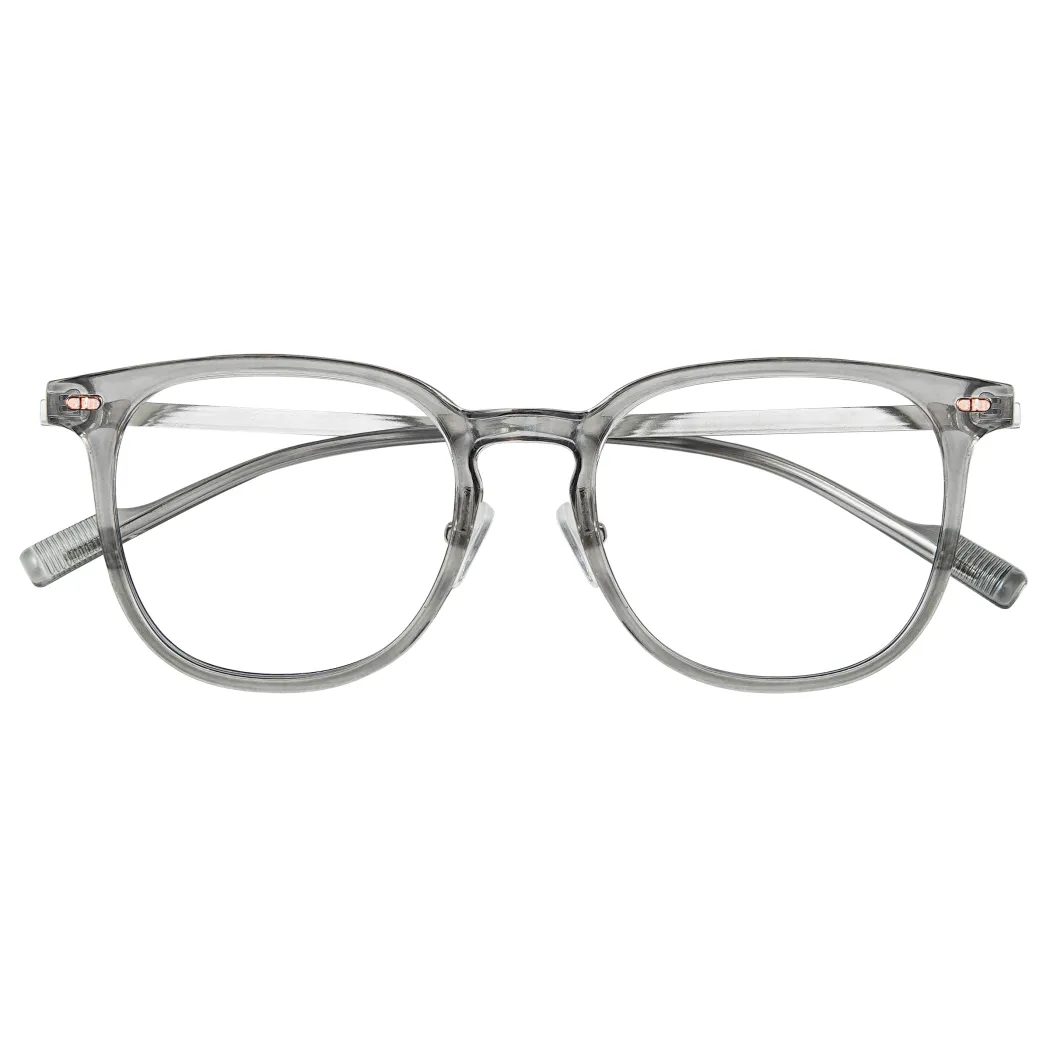 Square Transparent Gray Eyeglasses
