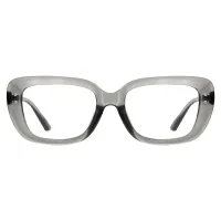 Rectangle Transparent Gray Eyeglasses