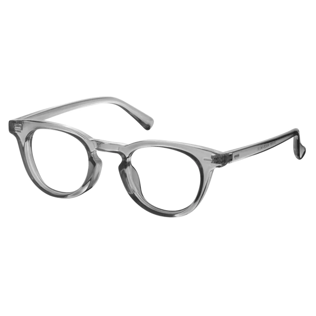 Round Transparent Gray Eyeglasses