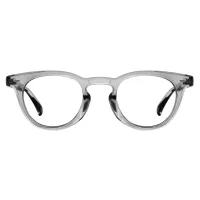 Round Transparent Gray Eyeglasses