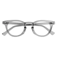 Round Transparent Gray Eyeglasses