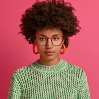 Round Transparent Green Eyeglasses