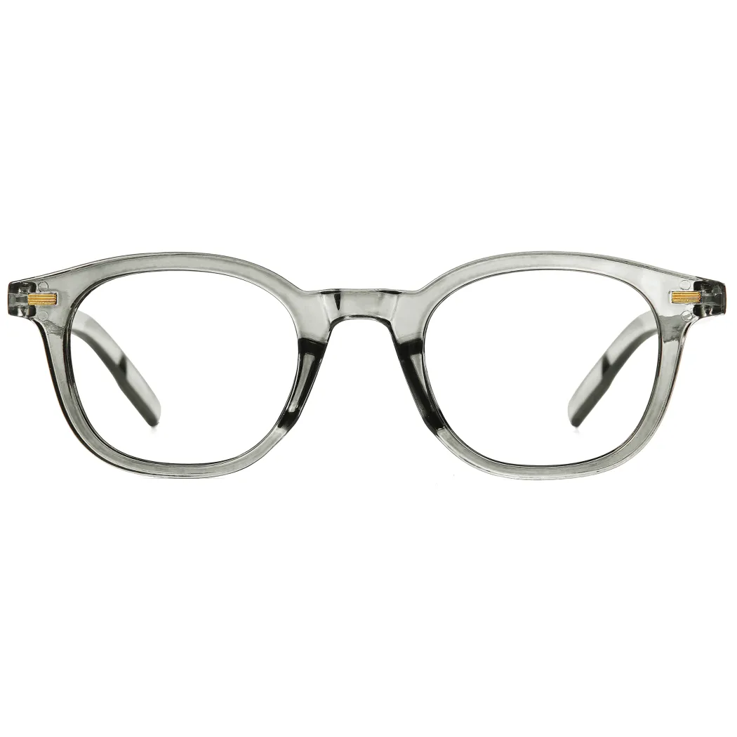 Square Transparent Gray Eyeglasses
