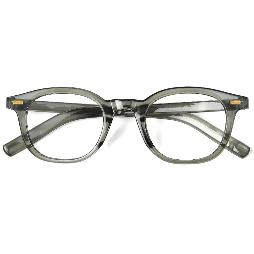 Square Transparent Gray Eyeglasses