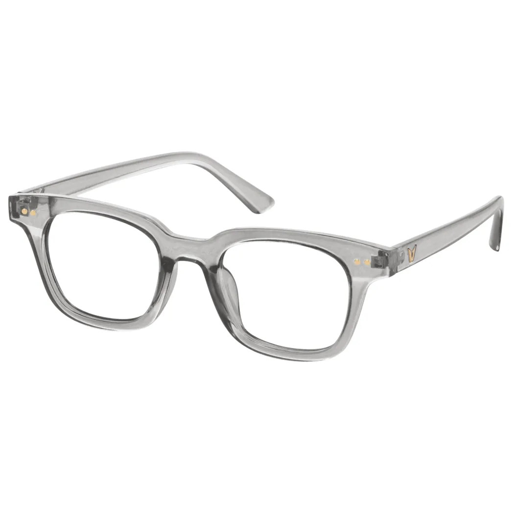 Square Transparent Gray Eyeglasses