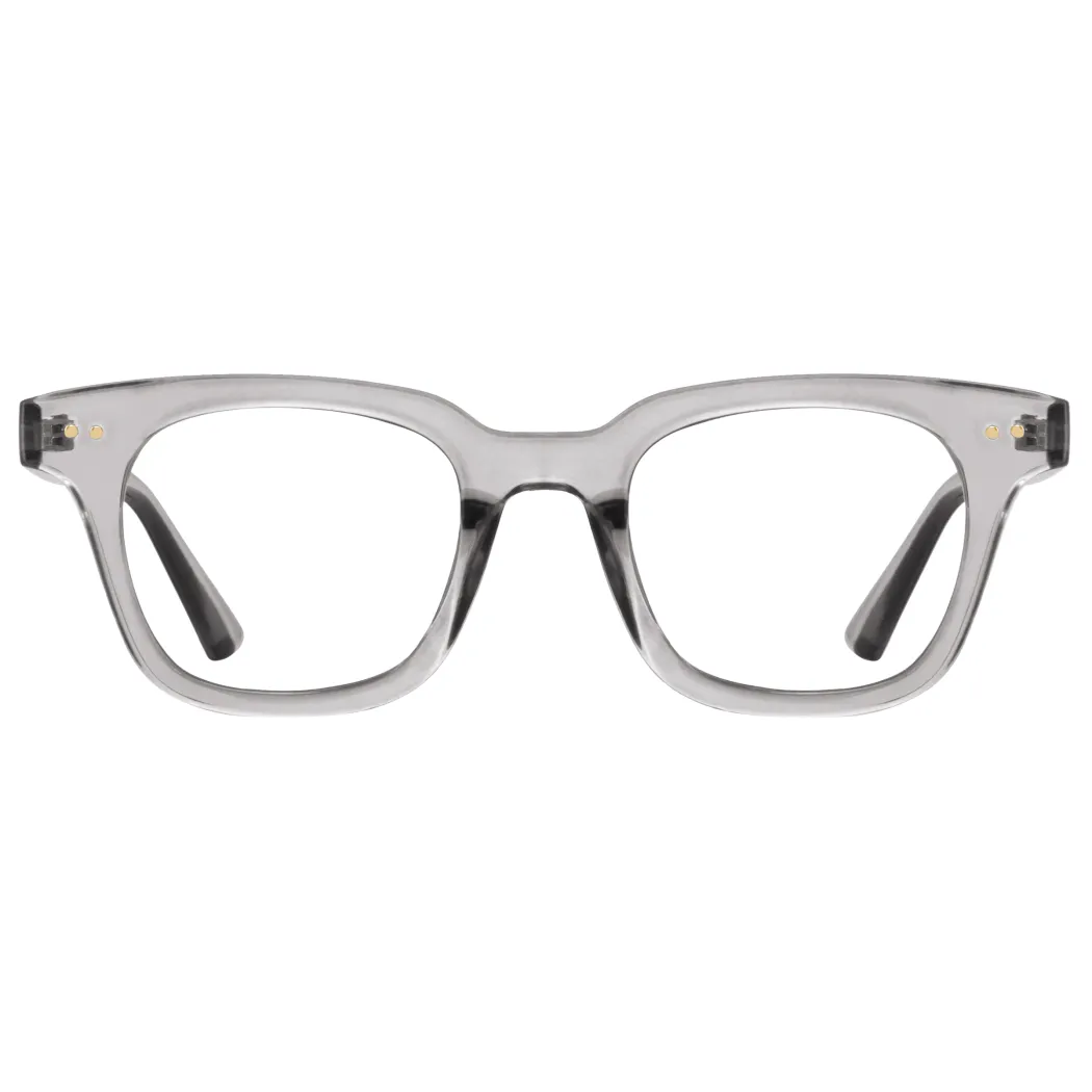 Square Transparent Gray Eyeglasses