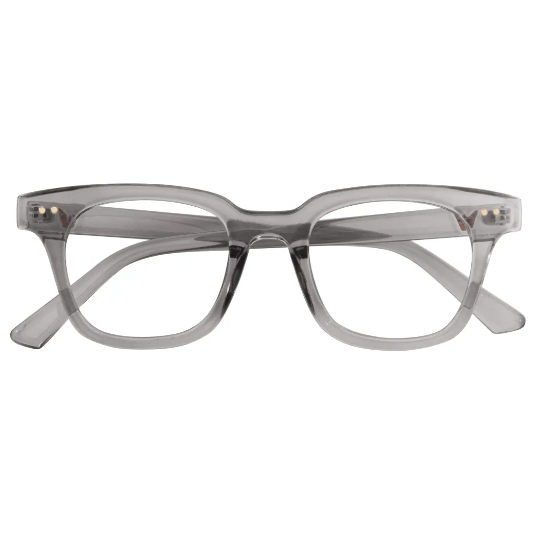 Square Transparent Gray Eyeglasses
