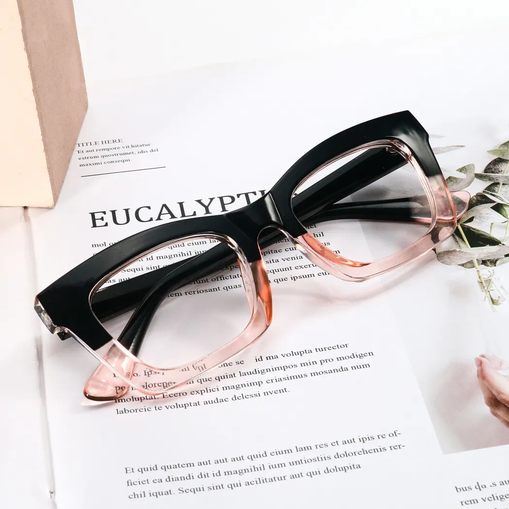 Cat-eye Black/Pink Gold Eyeglasses