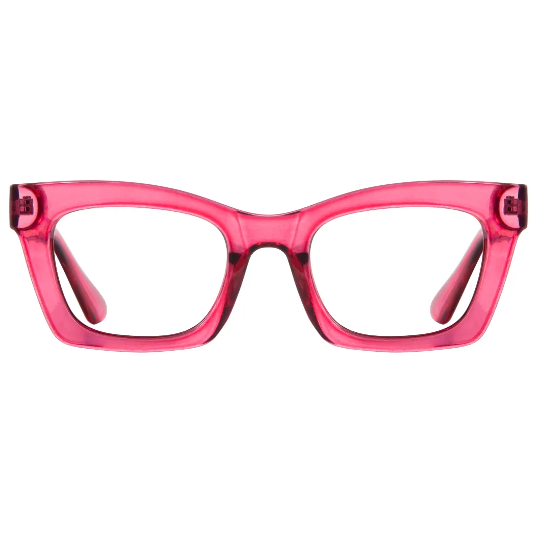 Cat-eye Transparent Pink Eyeglasses