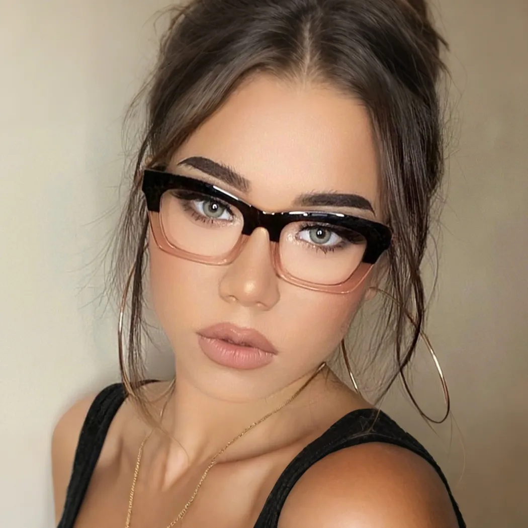 Cat-eye Transparent Pink Eyeglasses