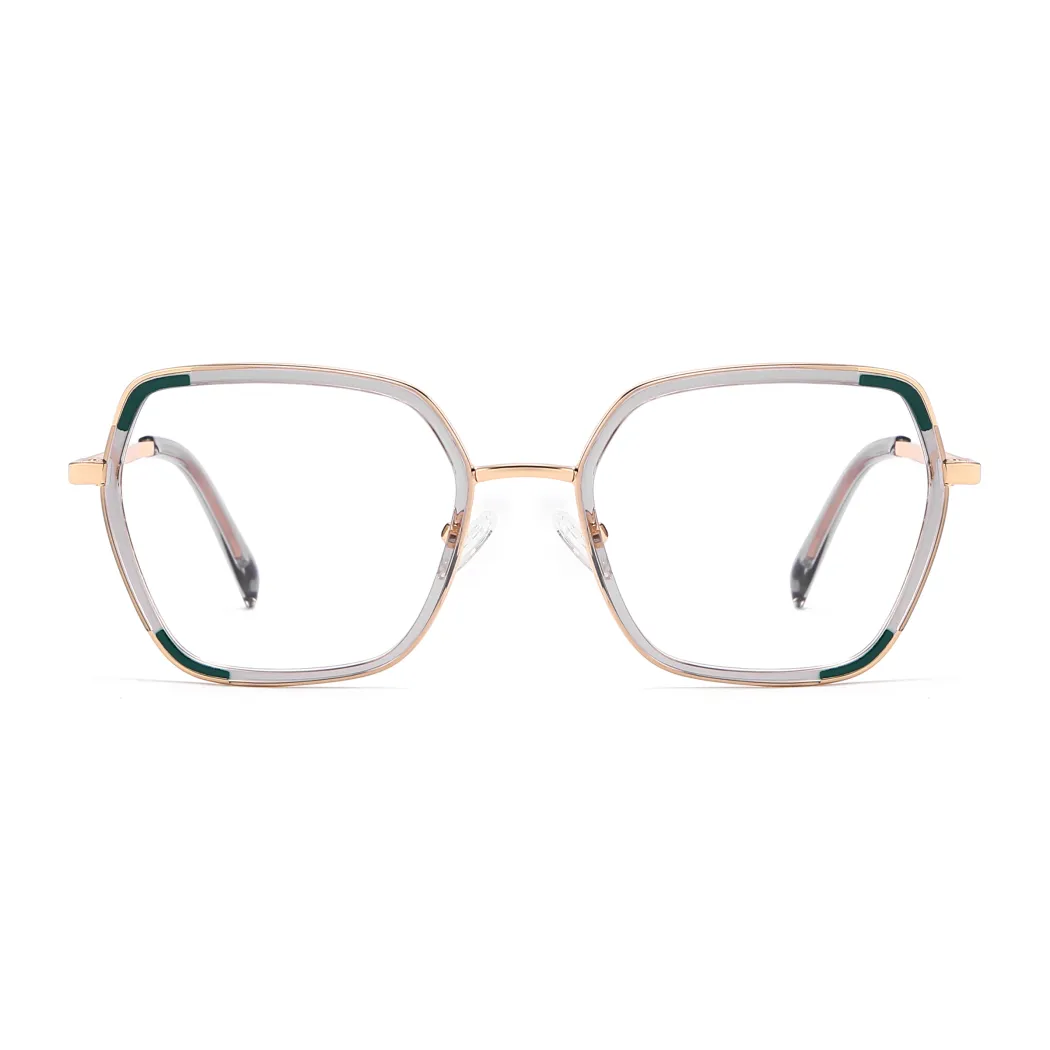 Geometric Transparent Gray Eyeglasses
