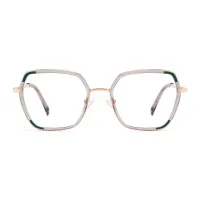 Geometric Transparent Gray Eyeglasses