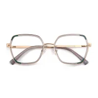 Geometric Transparent Gray Eyeglasses