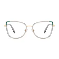 Cat-eye Transparent Gray Eyeglasses