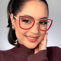Cat-eye Transparent Gray Eyeglasses