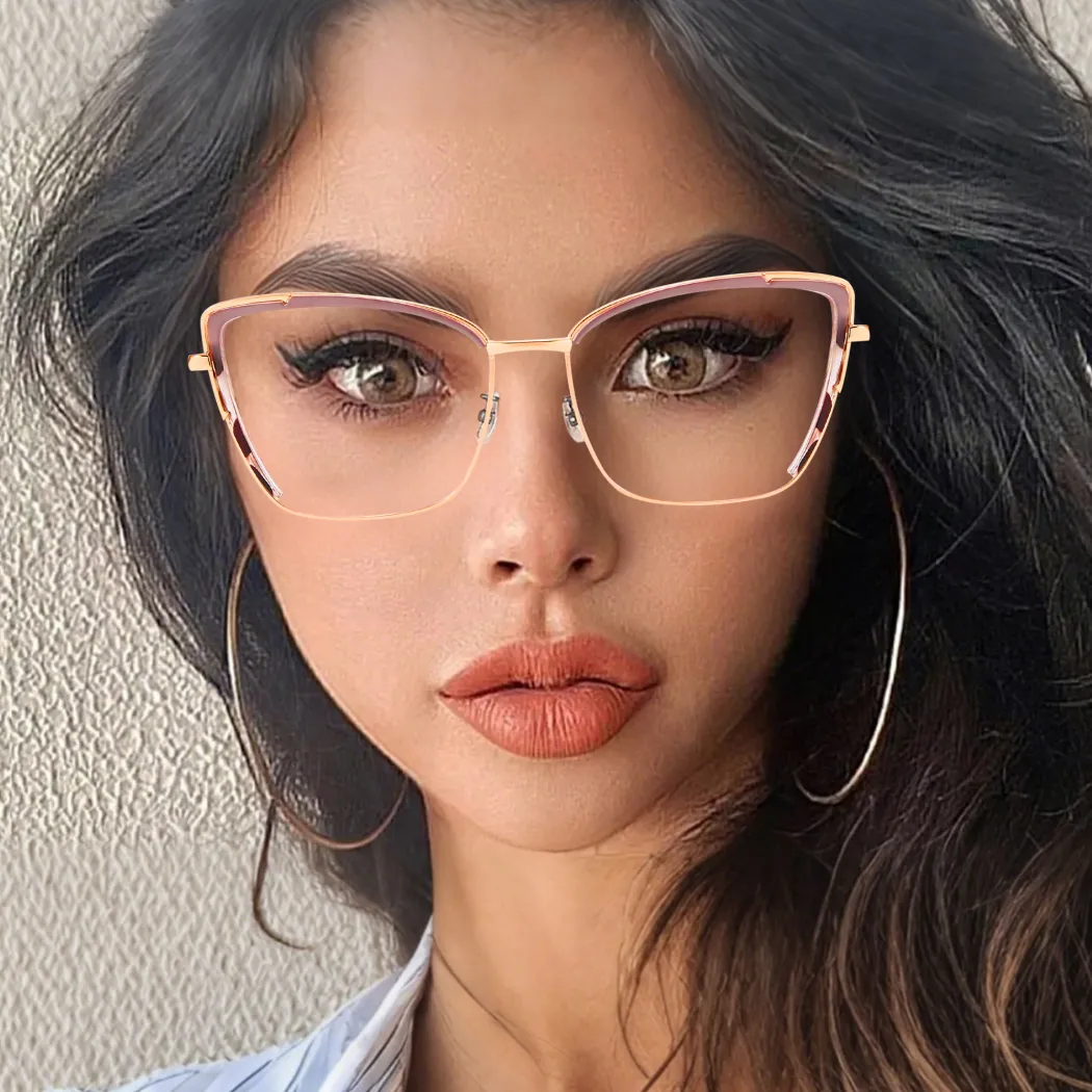 Cat-eye Transparent Pink Eyeglasses