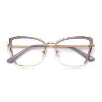 Cat-eye Transparent Gray Eyeglasses