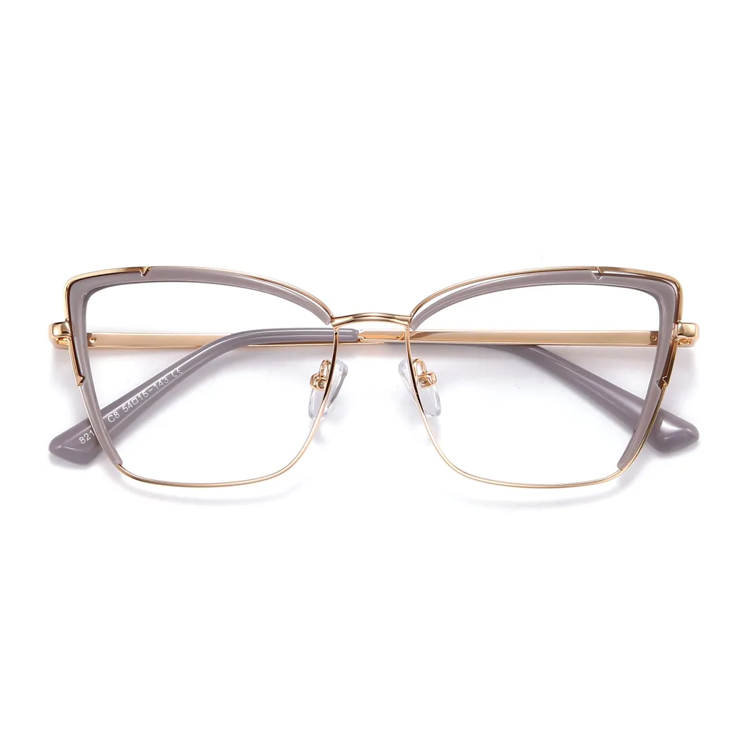 Cat-eye Transparent Gray Eyeglasses