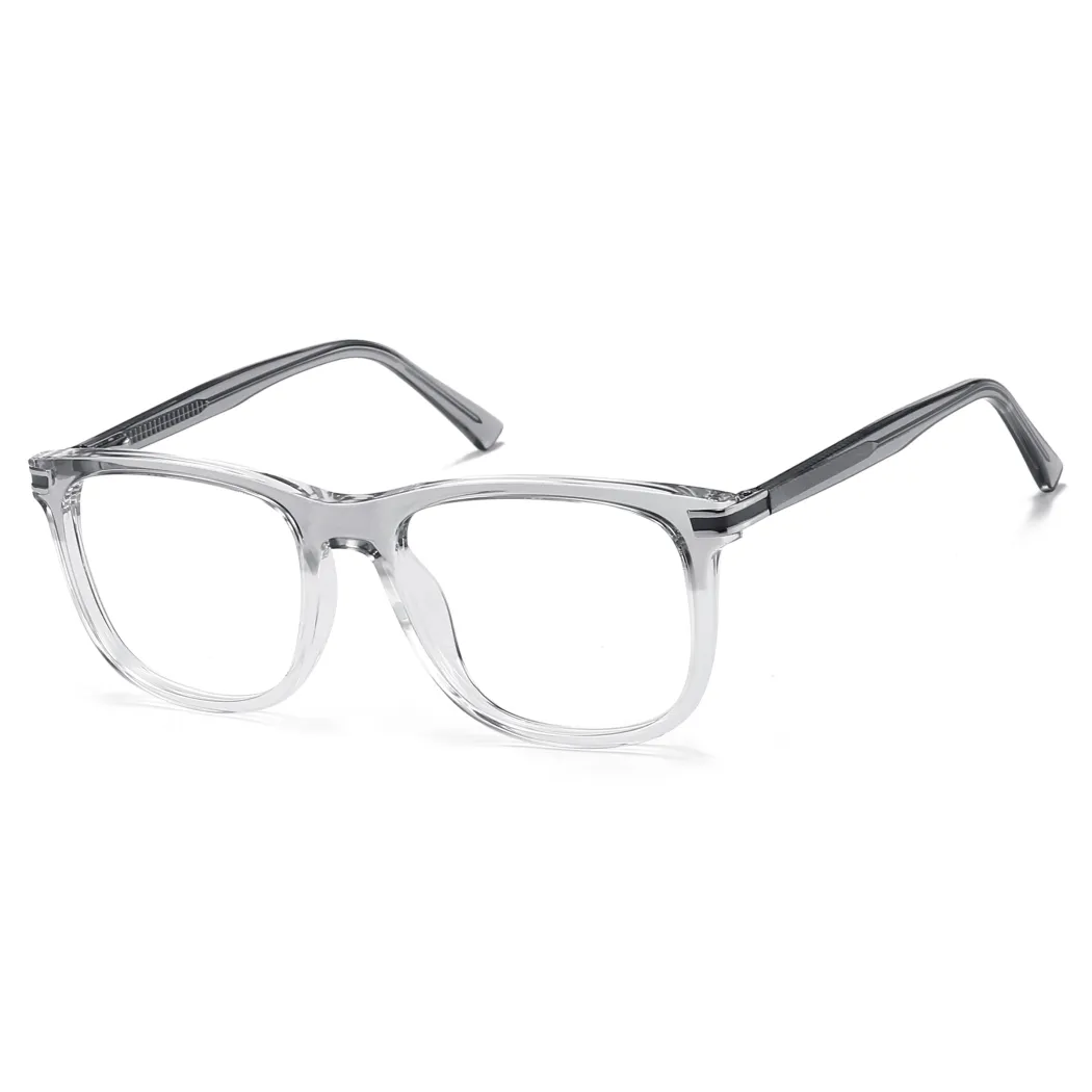 Square Transparent Gray Eyeglasses