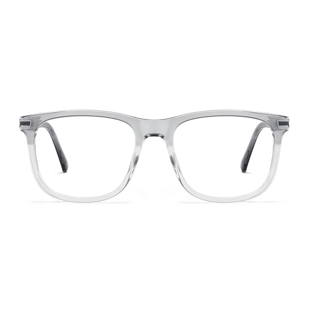 Square Transparent Gray Eyeglasses