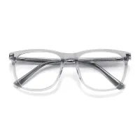 Square Transparent Gray Eyeglasses