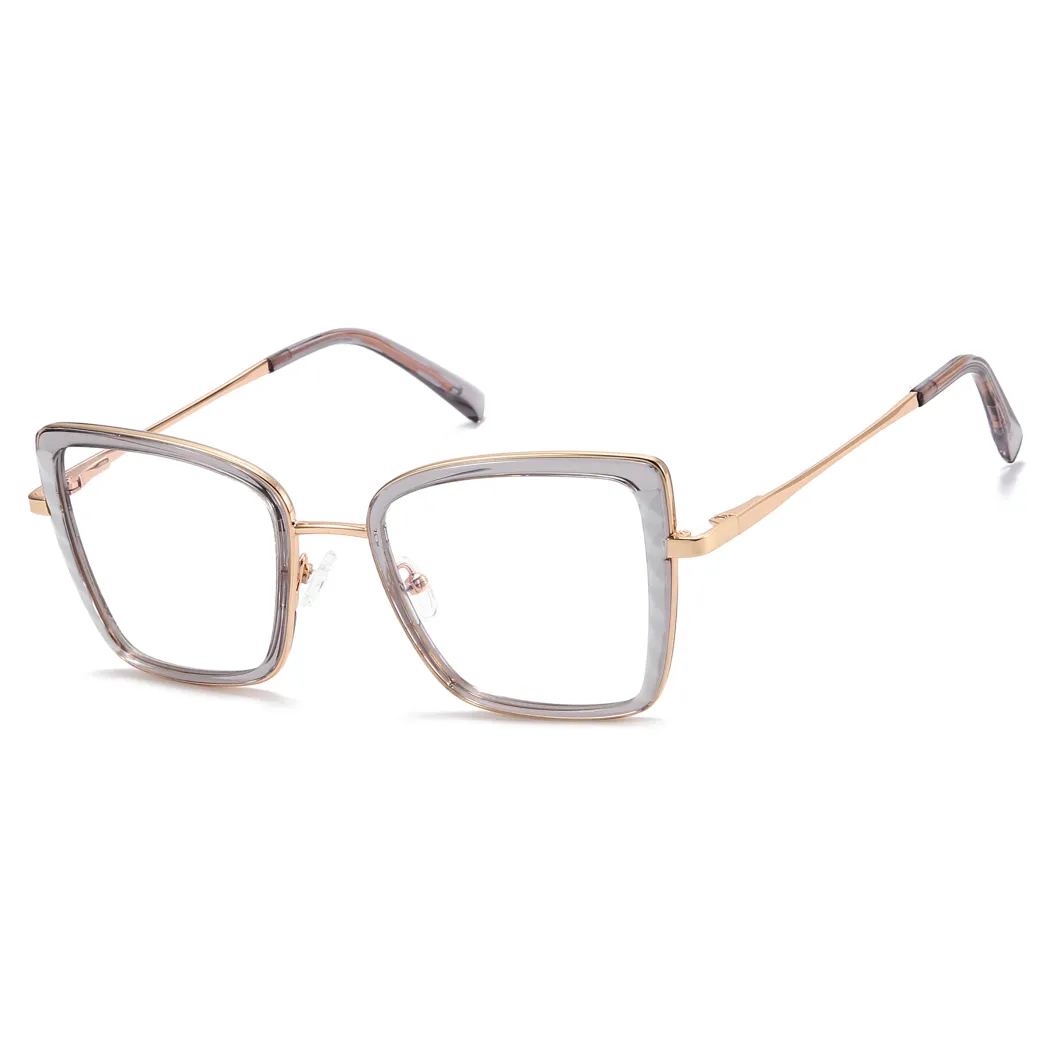 Square Transparent Gray Eyeglasses