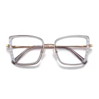 Square Transparent Gray Eyeglasses