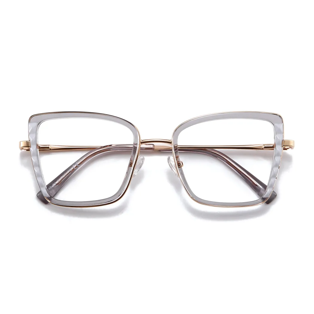 Square Transparent Gray Eyeglasses