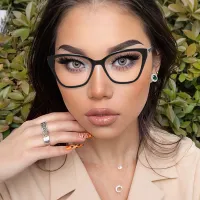Cat-eye Gradient Gray Eyeglasses