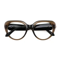 Cat-eye Transparent Amber Eyeglasses