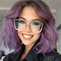 Square Transparent Red Eyeglasses